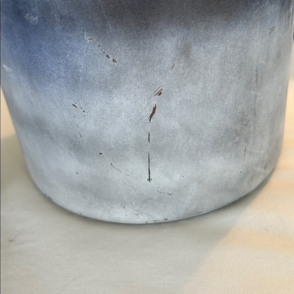 Blue table decor Blue ombré painted glass jars Paint on glass farmhouse vases - Picture 4 of 10